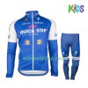 Kind Fietskleding (Wielershirt Lange Mouw + Fietsbroek Lang) 2017 Quick-Step Floors N001